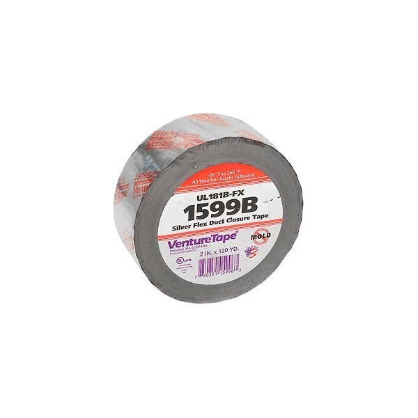 3M VentureTape UL181B-FX FlexDuct Tape, 2 IN x 120 Yards, Sliver, 1599B-G669 7100043760 - main